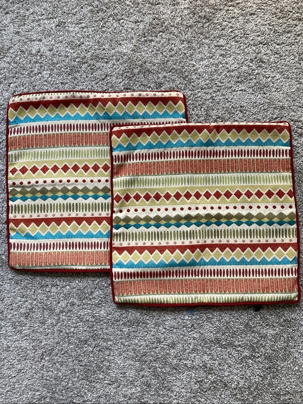 Pier 1 Set of 2 Pillow shams Textured Tapestry Aztec geometric Southwestern